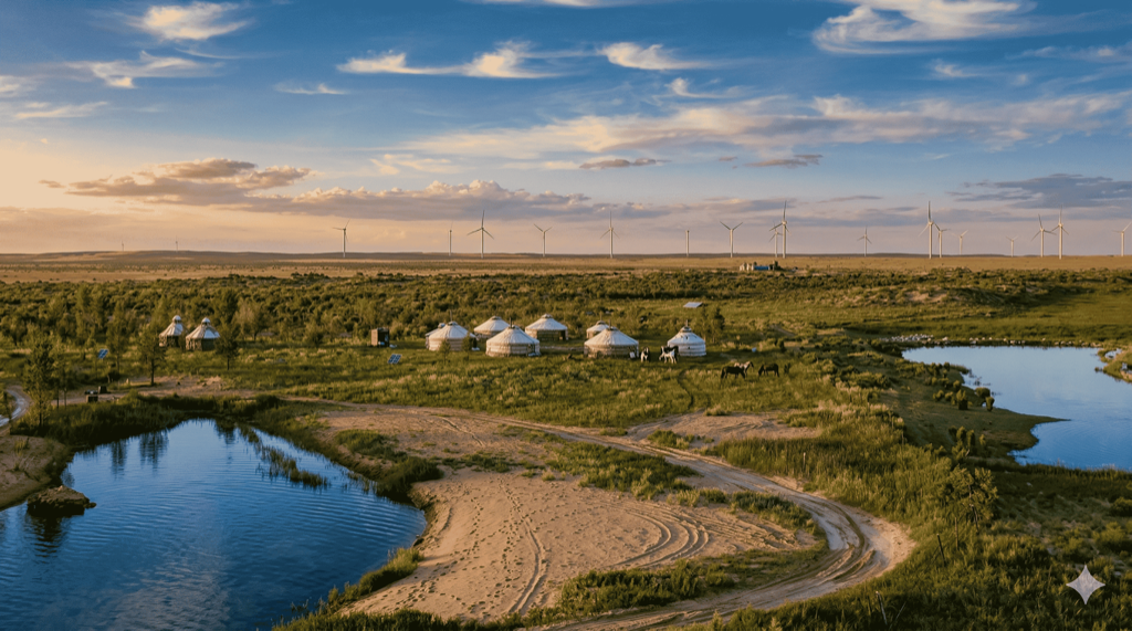 沙漠草方格作业现场
